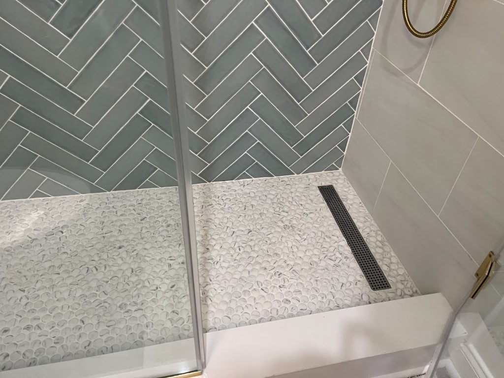 Tiled shower